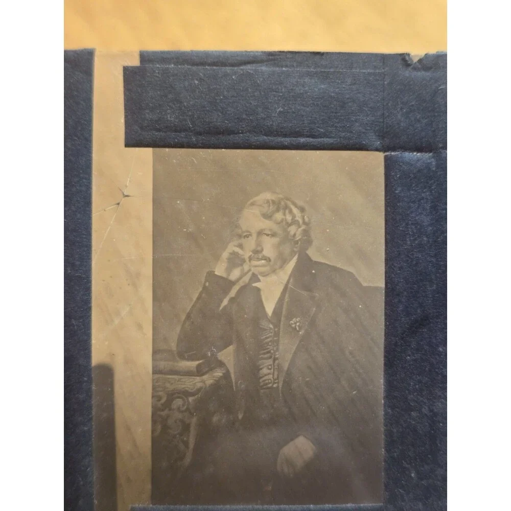 ​7 Vintage Magic Lantern Glass Slides Famous Scientists Mendeleev Daguerre...